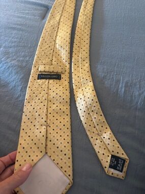 Valentino Yellow Silk Dot-Pattern Tie